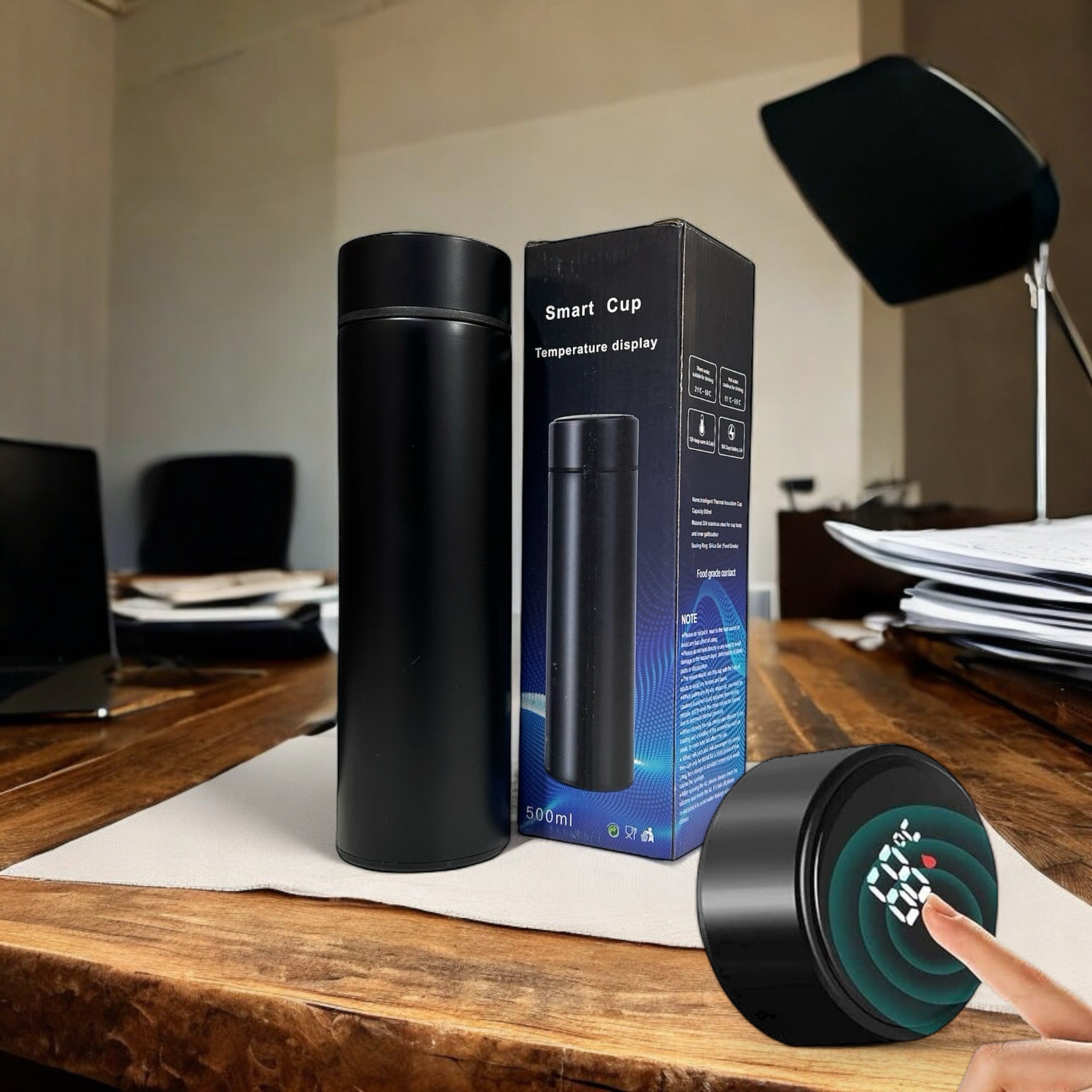 Temperature Display Flask 500ml - Black