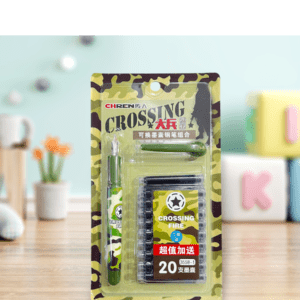 Chrena Cartridge Fountain Pen with 20 Cartridge Ink Tanks (Ink Color - Blue) - Crossing Fire