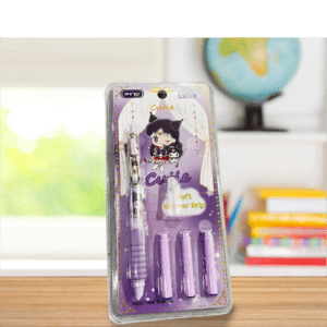 Inzo Cartridge Pen (Press Convenient) with 3 Cartridge Ink Tanks - Violet