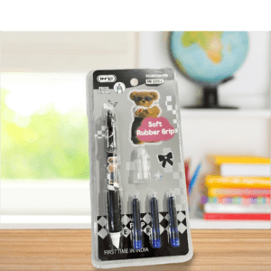 Inzo Cartridge Pen (Press Convenient) with 3 Cartridge Ink Tanks - Black