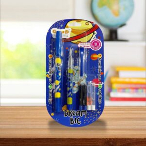 Good Morning Cartridge Fountain Pen (Pack of 2 Fountain Pen & Erasable Pen) Ink Color - Blue - Blue